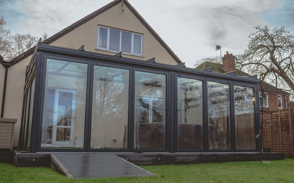 grey bifold doors