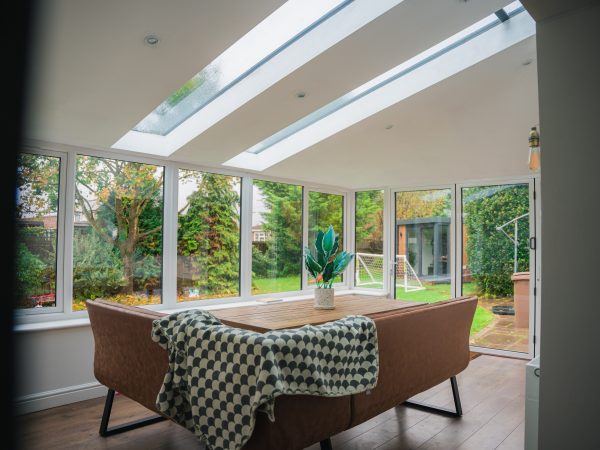 tiled roof with glazing panels